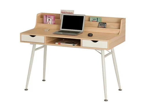 Bureau Larcos Met Opbergruimte - Eik & Wit
