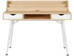 Bureau Larcos Met Opbergruimte - Eik & Wit