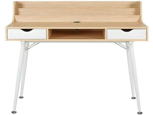 Bureau Larcos Met Opbergruimte - Eik & Wit