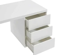Bureau Met 3 Lades - Gelakt Mdf En Metaal - Wit En Goudkleurig - Timfia Van Pascal Morabito