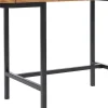 Bureau Met 3 Lades - Mdf En Metaal - Naturel En Goudkleurig - Lisela