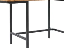 Bureau Met 3 Lades - Mdf En Metaal - Naturel En Goudkleurig - Lisela