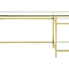 Bureau Met 2 Rekken - Gehard Glas En Staal - Goudkleurig - Tizio - Van Pascal Morabito