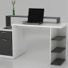 Bureau Met Opbergruimte Zacharie - Wit En Eik