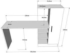 Bureau Met Opbergruimtes - Naturel En Wit - Milaria