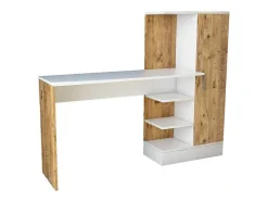 Bureau Met Opbergruimtes - Naturel En Wit - Milaria