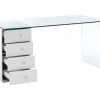 Bureau Muriel Met Opbergruimte - 4 Laden - Gehard Glas & Mdf