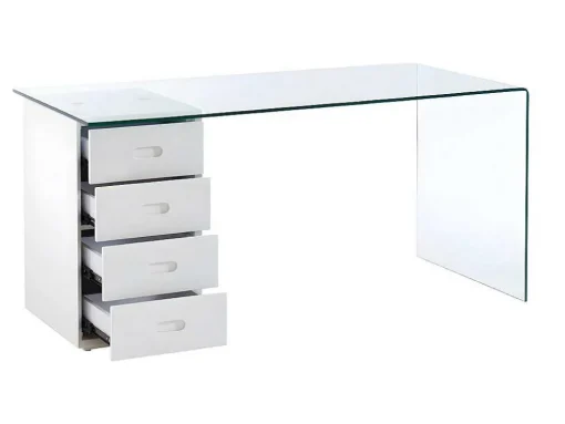 Bureau Muriel Met Opbergruimte - 4 Laden - Gehard Glas & Mdf
