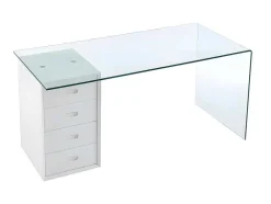 Bureau Muriel Met Opbergruimte - 4 Laden - Gehard Glas & Mdf