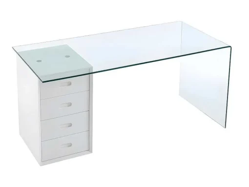Bureau Muriel Met Opbergruimte - 4 Laden - Gehard Glas & Mdf
