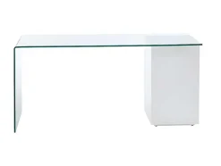 Bureau Muriel Met Opbergruimte - 4 Laden - Gehard Glas & Mdf