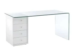 Bureau Muriel Met Opbergruimte - 4 Laden - Gehard Glas & Mdf