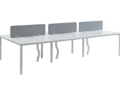 Bureaubank 6 Personen - Wit - L120 Cm - Met Tussenschotten - Downtown