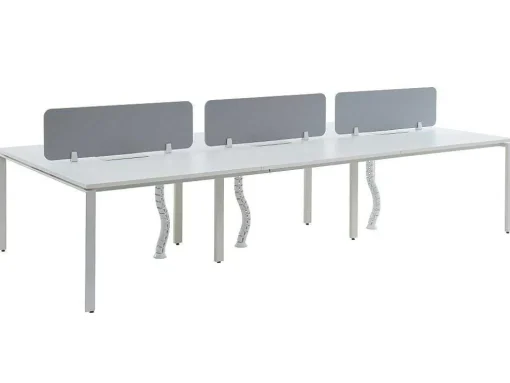 Bureaubank 6 Personen - Wit - L120 Cm - Met Tussenschotten - Downtown