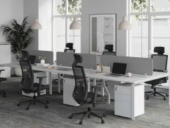 Bureaubank 6 Personen - Wit - L120 Cm - Met Tussenschotten - Downtown