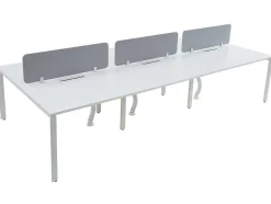 Bureaubank 6 Personen - Wit - L120 Cm - Met Tussenschotten - Downtown