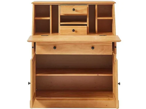 Bureaukast - Grenen En Mdf - Eikenkleur - Cleore