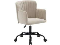 Bureaustoel - Stof - Beige - Verstelbare Hoogte - Toara
