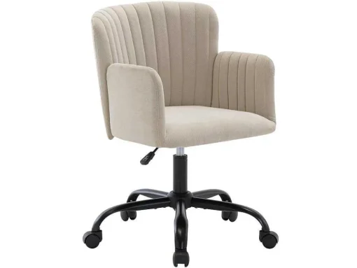 Bureaustoel - Stof - Beige - Verstelbare Hoogte - Toara