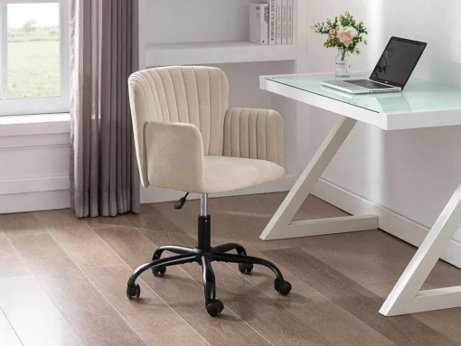 Bureaustoel - Stof - Beige - Verstelbare Hoogte - Toara