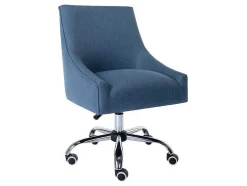 Bureaustoel - Stof - Blauw - Verstelbare Hoogte - Wondio