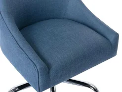 Bureaustoel - Stof - Blauw - Verstelbare Hoogte - Wondio
