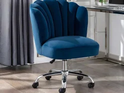 Bureaustoel - Velours - Blauw - Verstelbare Hoogte - Ruty Van Pascal Morabito