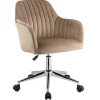 Bureaustoel Eleana - Fluweel - Verstelbare Hoogte - Beige