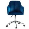 Bureaustoel Eleana - Fluweel - Verstelbare Hoogte - Blauw