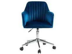 Bureaustoel Eleana - Fluweel - Verstelbare Hoogte - Blauw
