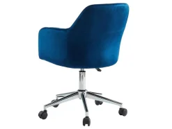 Bureaustoel Eleana - Fluweel - Verstelbare Hoogte - Blauw