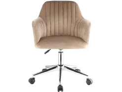 Bureaustoel Eleana - Fluweel - Verstelbare Hoogte - Beige