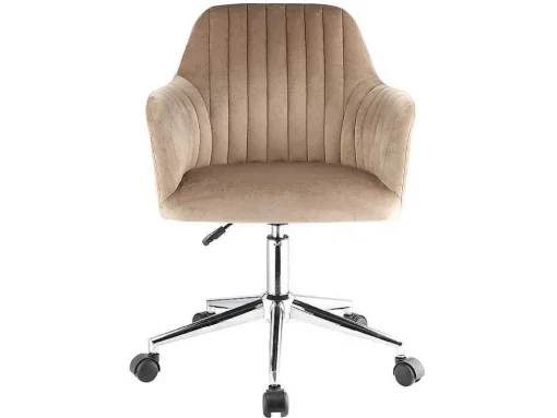 Bureaustoel Eleana - Fluweel - Verstelbare Hoogte - Beige