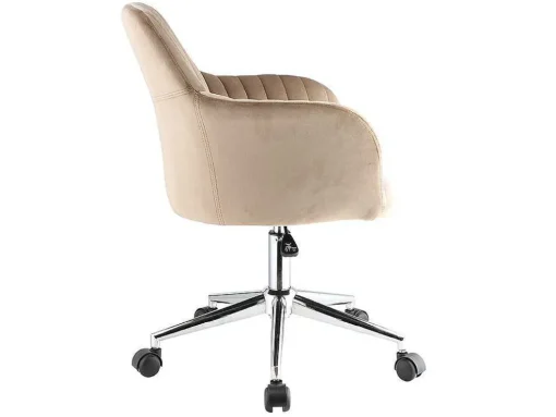 Bureaustoel Eleana - Fluweel - Verstelbare Hoogte - Beige