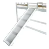Cabine Stapelbed 90X200Cm - Massief Grenen - Met Trap En Glijbaan - Wit