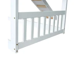 Cabine Stapelbed 90X200Cm - Massief Grenen - Met Trap En Glijbaan - Wit