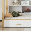 Cabinebed 90X200Cm Met Uitschuifbaar Onderschuifbed 90X190Cm - 4 Planken Op Bed - Structuur Massief Grenen - Wit