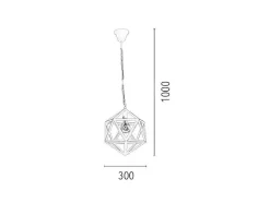 Cage Hanglamp, Zwart, 30X30X100 Cm, Epikasa
