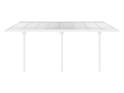 Carport Pergola Voor Tegen De Muur Van Aluminium 15,1 M Wit Alvaro