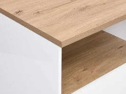 Centraal Keukeneiland Met 2 Deuren En 1 Nis Van Mdf - Naturel En Wit - Corelina