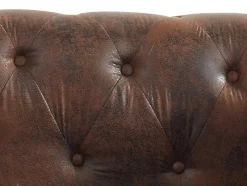 Chaise Longue - Hoek Links - Chesterfield Shirel Van Microvezel Met Lived-In Leeraspect