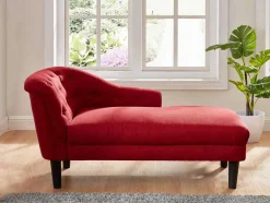 Chaise Longue - Hoek Rechts - Anouk Van Stof - Rood