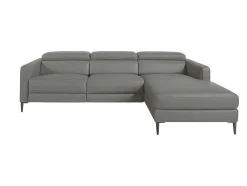 Chaise Longue Bank In Donkergrijs Leer Met Relaxmechanisme 6126 Angel Cerda