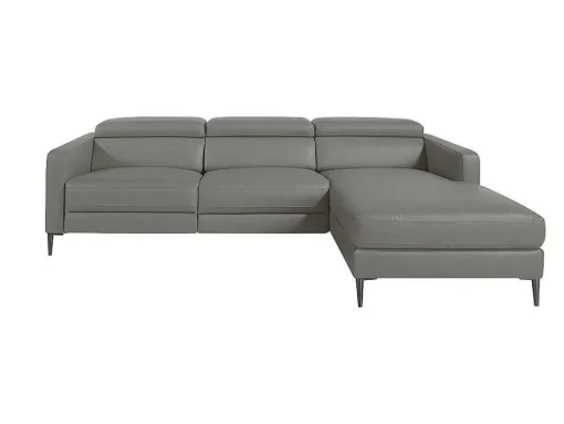 Chaise Longue Bank In Donkergrijs Leer Met Relaxmechanisme 6126 Angel Cerda