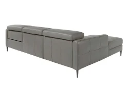 Chaise Longue Bank In Donkergrijs Leer Met Relaxmechanisme 6125 Angel Cerda