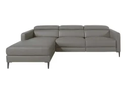 Chaise Longue Bank In Donkergrijs Leer Met Relaxmechanisme 6125 Angel Cerda