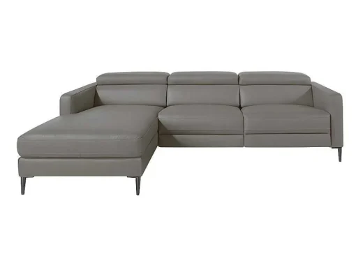 Chaise Longue Bank In Donkergrijs Leer Met Relaxmechanisme 6125 Angel Cerda