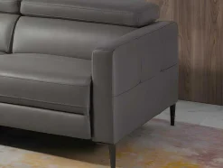 Chaise Longue Bank In Donkergrijs Leer Met Relaxmechanisme 6125 Angel Cerda