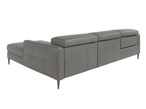 Chaise Longue Bank In Donkergrijs Leer Met Relaxmechanisme 6126 Angel Cerda