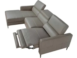 Chaise Longue Bank In Donkergrijs Leer Met Relaxmechanisme 6125 Angel Cerda